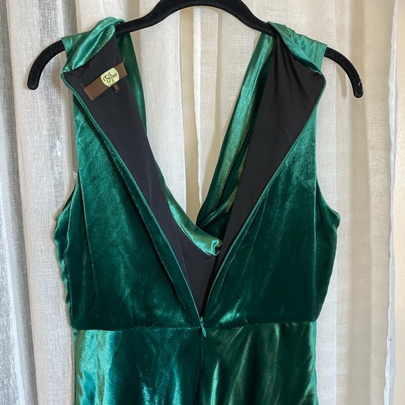 Eva Franco for Anthropologie Peplum Top Crushed Velvet Green Size 2 - Picture 6 of 12